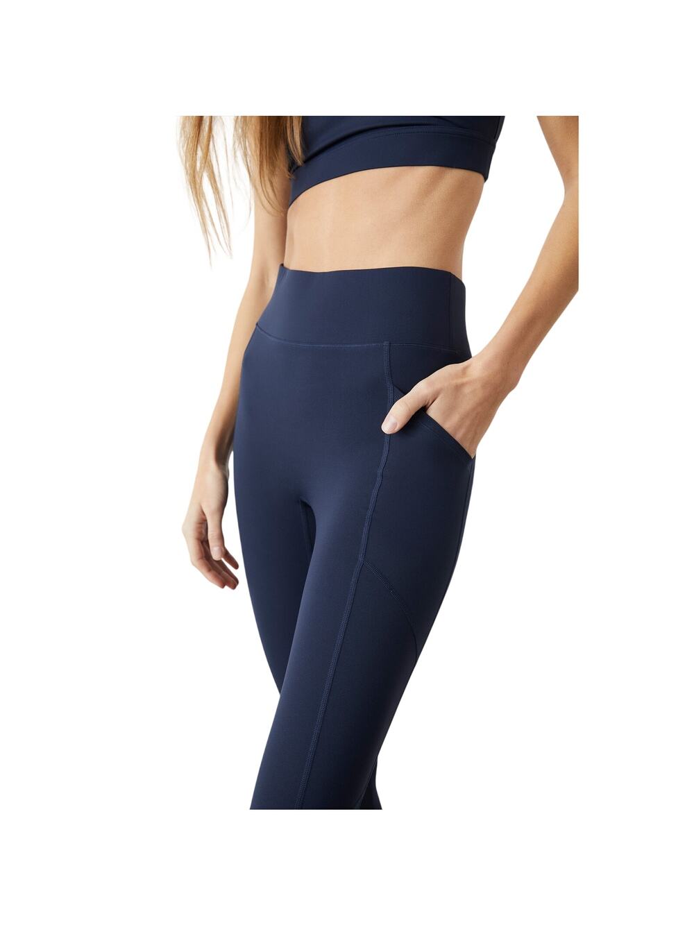 All Access Sleek Dark Navy Center Stage Pocket Leggings Size L